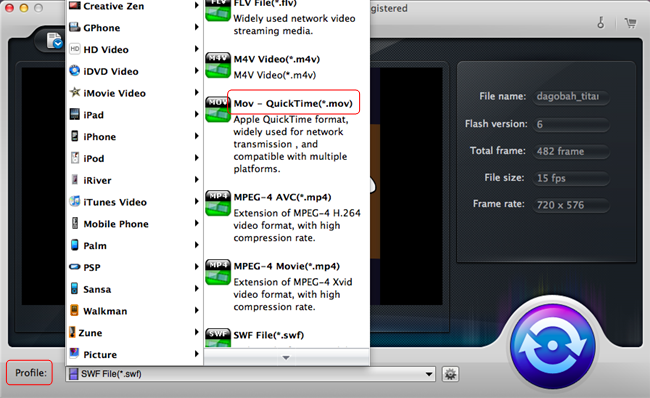 Convert SWF to MOV on Mountain Lion Convert SWF to MOV on Mountain Lion